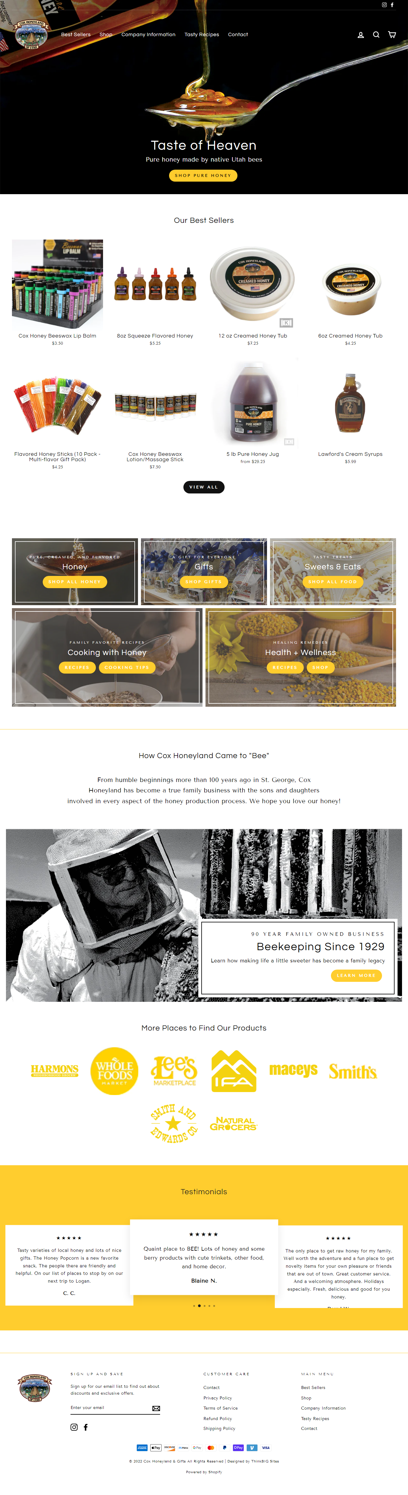 ThinkBig-Digital-Marketing-website-porfolio-Cox-Honeyland-and-Gifts